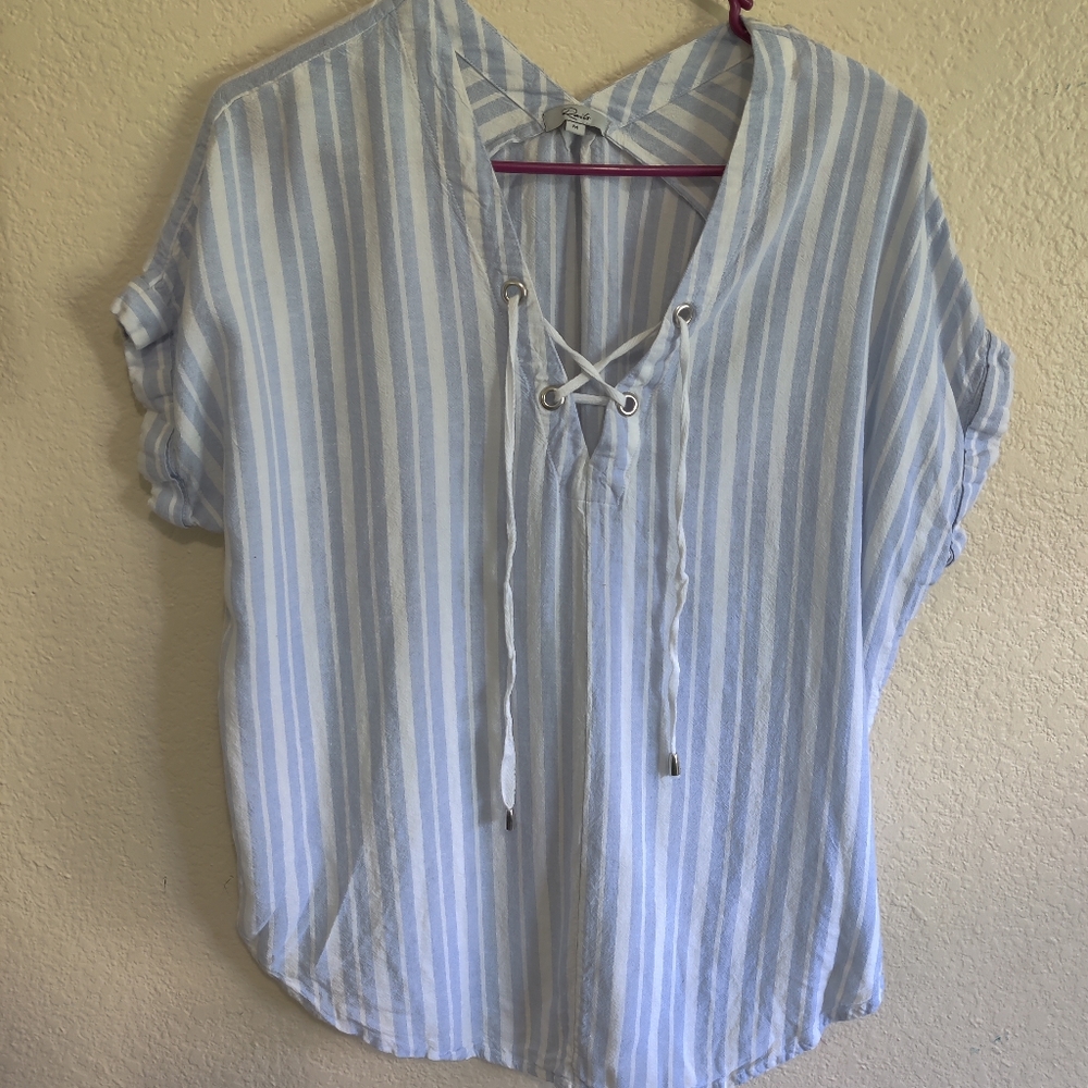 Rails Blue & White Top